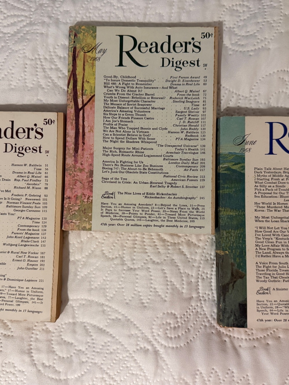 Vintage Readers Digest March, May & June 1968